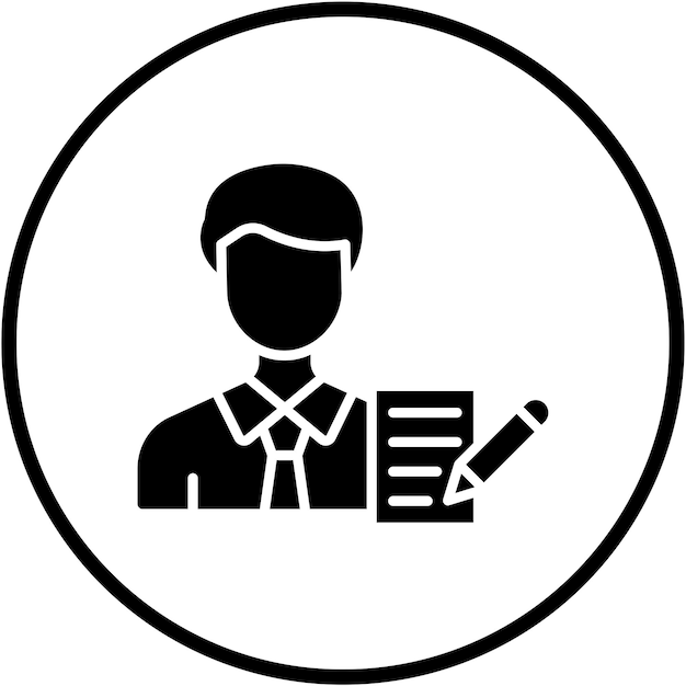 Styl ikony wektorowego projektu copywritera
