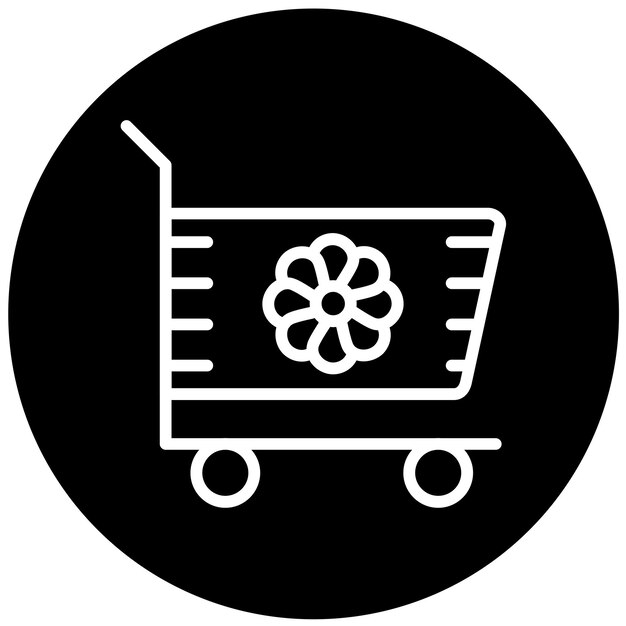Styl ikony wektorowego projektu Wal Cart