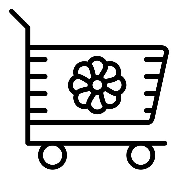 Styl ikony wektorowego projektu Wal Cart