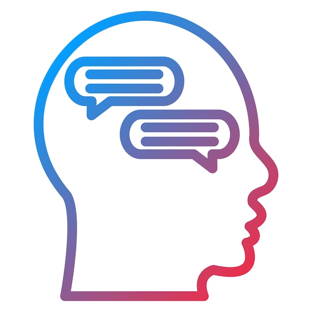 Styl ikony wewnętrznego dialogu projektowania wektorowego
