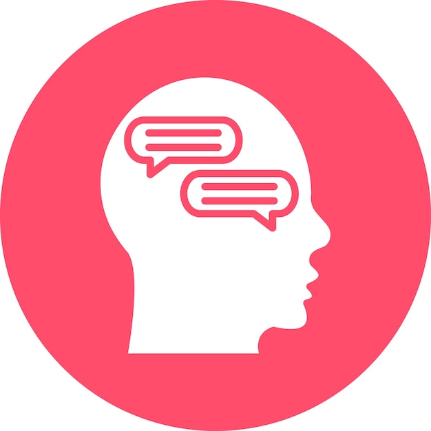 Styl ikony wewnętrznego dialogu projektowania wektorowego