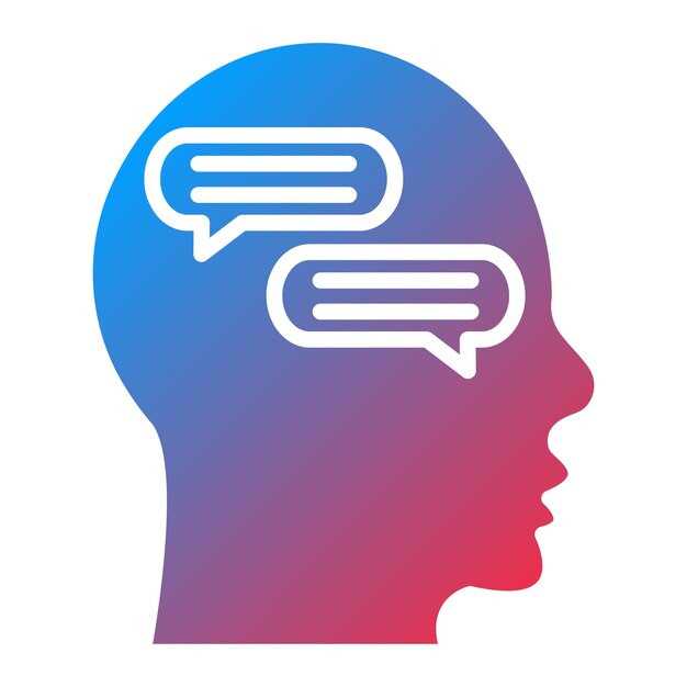 Styl ikony wewnętrznego dialogu projektowania wektorowego