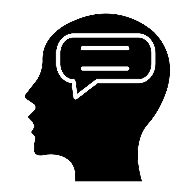 Styl ikony wewnętrznego dialogu projektowania wektorowego