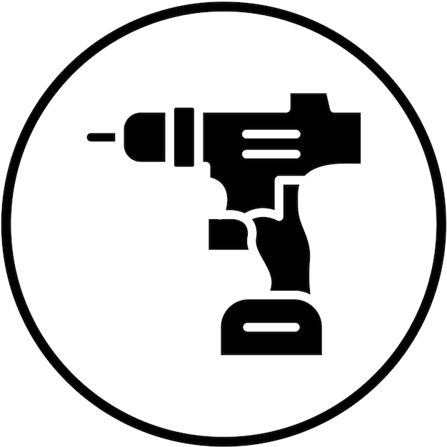 Styl ikony wiertła projektowania wektorowego