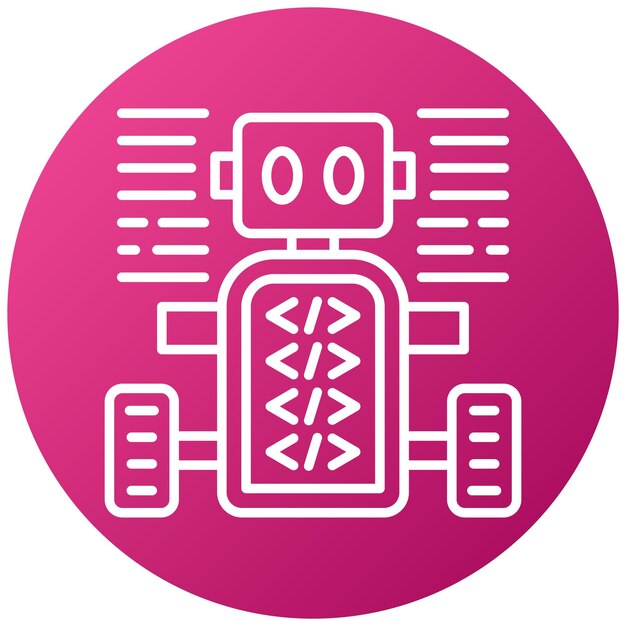 Styl ikony zaprogramowanego robota projektowania wektorowego