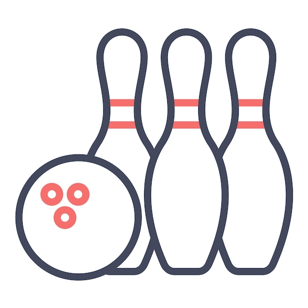 Styl Ilustracji Wektorowej Bowlingu