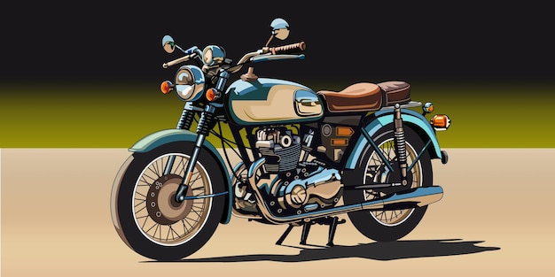 Styl ilustracji wektorowej klasycznych motocykli dla elementów projektowych