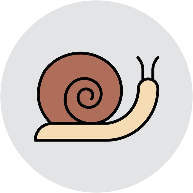 Styl ilustracji wektorowej ślimaka