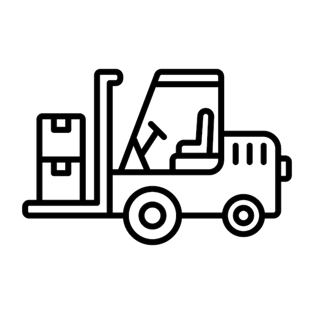 Styl ilustracji wektorowej wózka widłowego