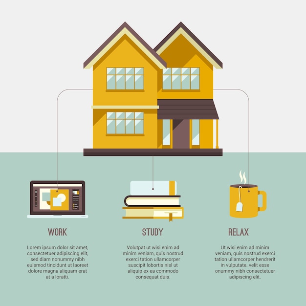 Styl Infographic Zostaje W Domu