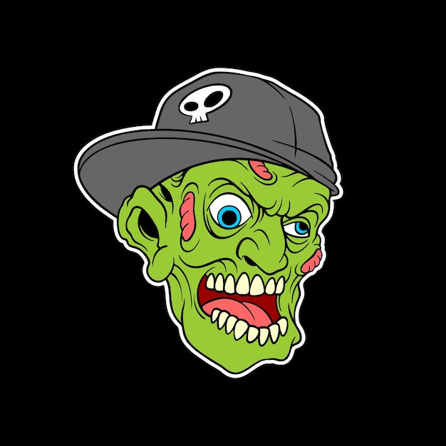styl kreskówki głowy zombie