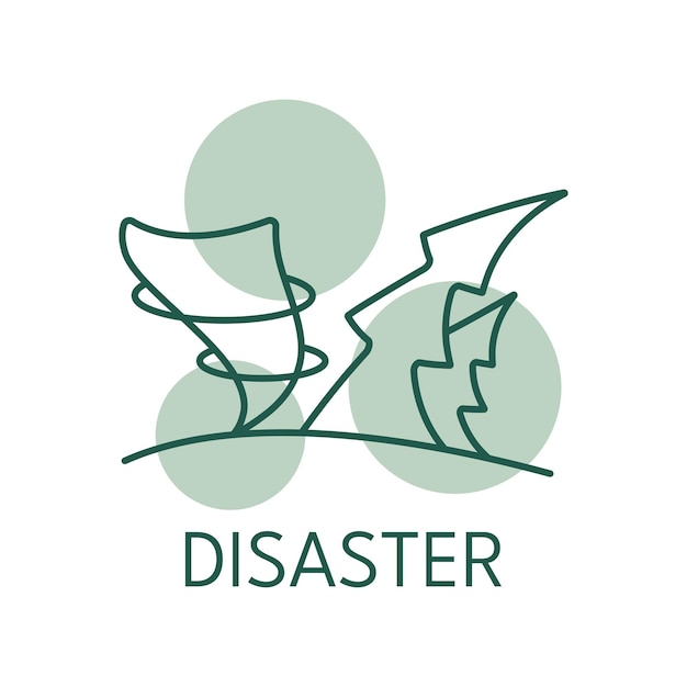 Styl logo ikony koloru katastrofy