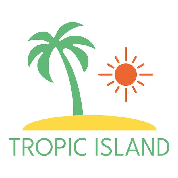 Styl logo ikony koloru wyspy