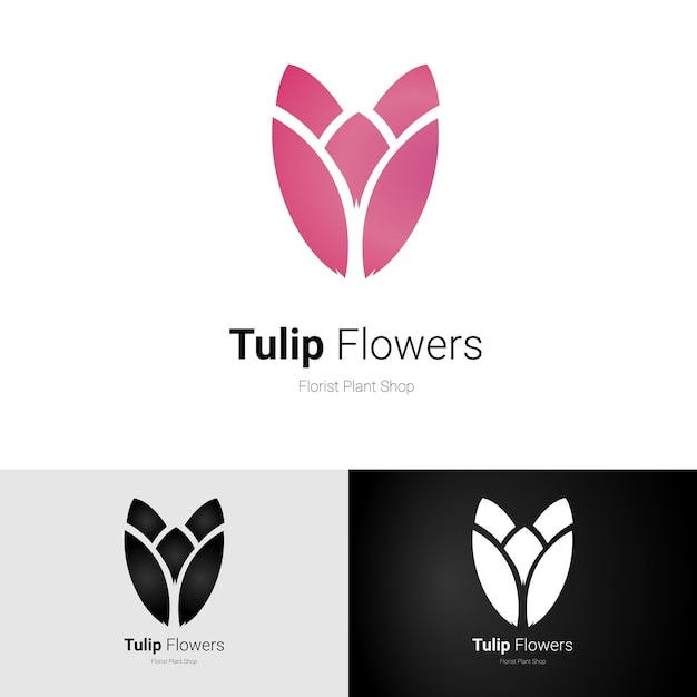 Styl Logo Tulip Kwiaty