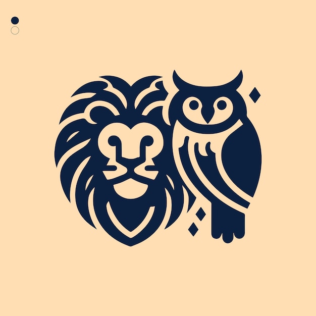 Styl Projektowania Logo Lion Owl Head