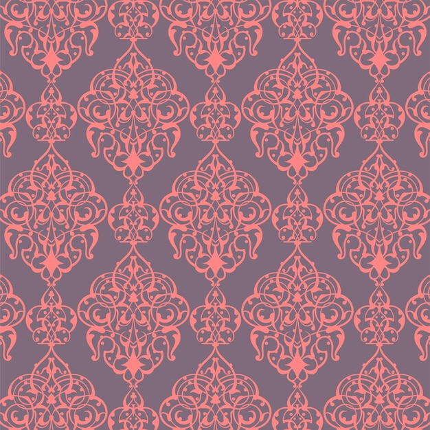 Styl Retro Damask Bezszwowy Wzór Ozdobny Tło