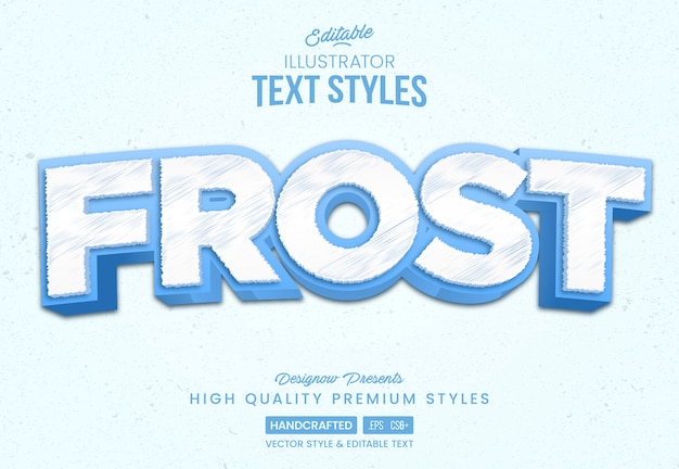 Plik wektorowy styl tekstu frost ice