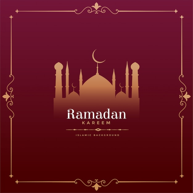 Styl Vintage Projekt Festiwalu Ramadan Kareem Z Kształtem Meczetu