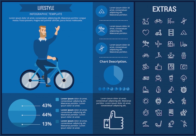 Plik wektorowy styl życia infographic szablon, elementy i ikony