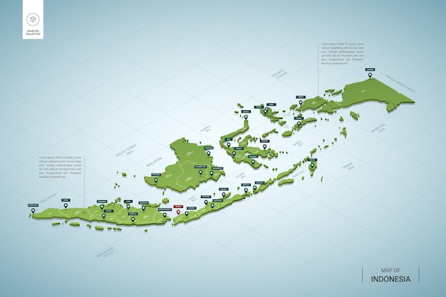 Stylizowana Mapa Indonezji.