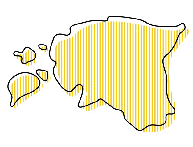 Stylizowana prosta mapa konturowa ikony Estonii