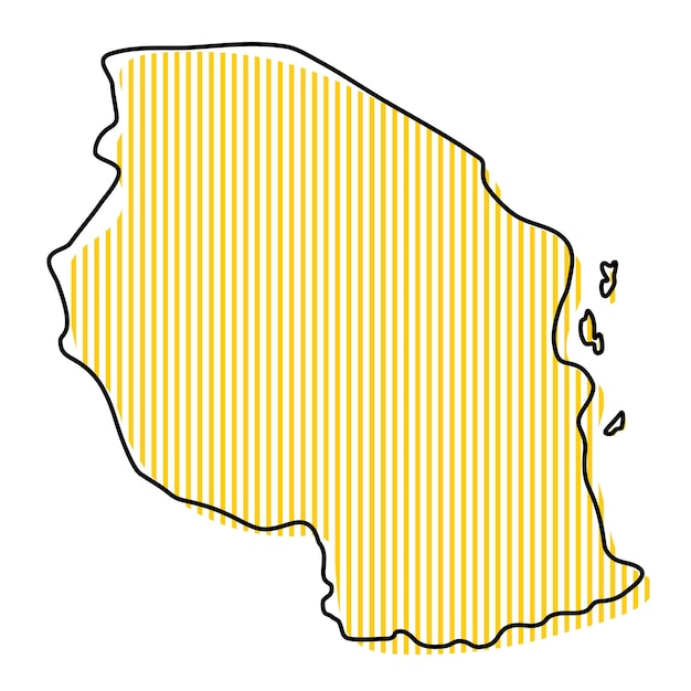 Stylizowana prosta mapa konturowa ikony Tanzanii