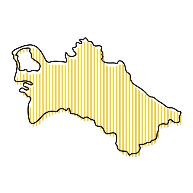 Stylizowana Prosta Mapa Konturowa Ikony Turkmenistanu