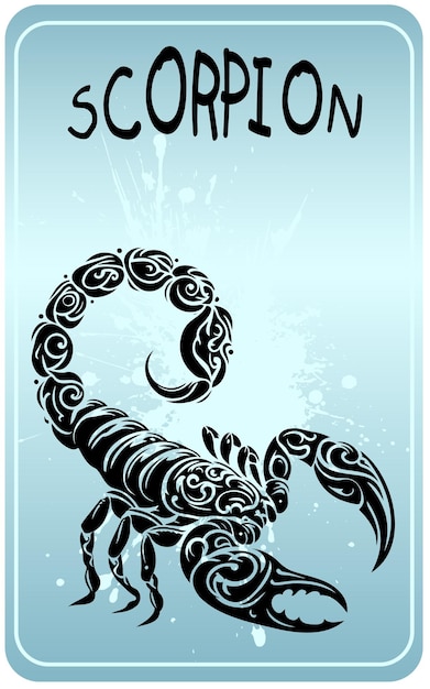 Plik wektorowy stylizowany skorpion w formie wektorowej przedstawiony jako rysunek stencil na pięknym tle