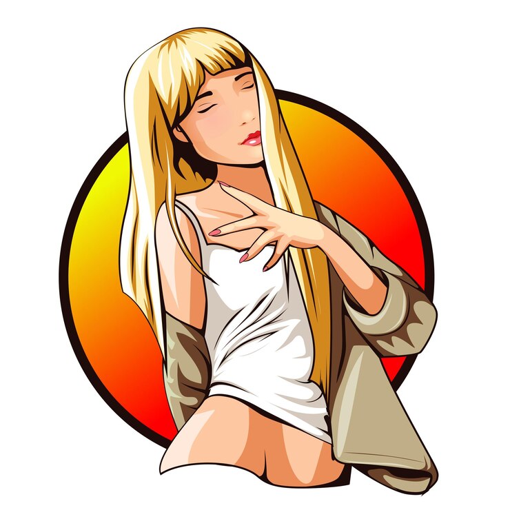 Wektor stylowa blondynka