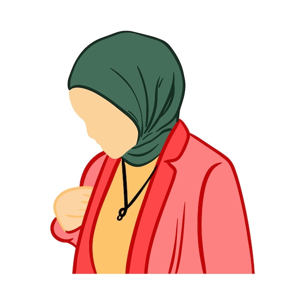 Stylowa I Modna Kobieta Hidżab Handdrawn Nowoczesne Abstrakcyjne Twarze Moda Hidżab Dziewczyna Idealna Do Szablonu Mediów Społecznościowych I Tapety