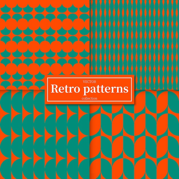 Stylowa, kolorowa kolekcja geometrycznych wzorów retro