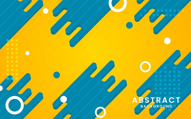Stylowe abstrakcyjne żółte i niebieskie tło w kształcie