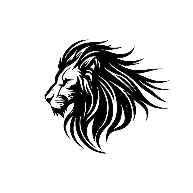 Stylowe czarne logo lwa na białym tle Vector
