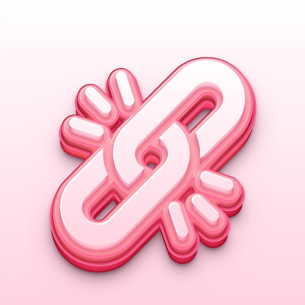 Stylowy 3D Chain Icon Vector Nowoczesny projekt dla łączności i linków