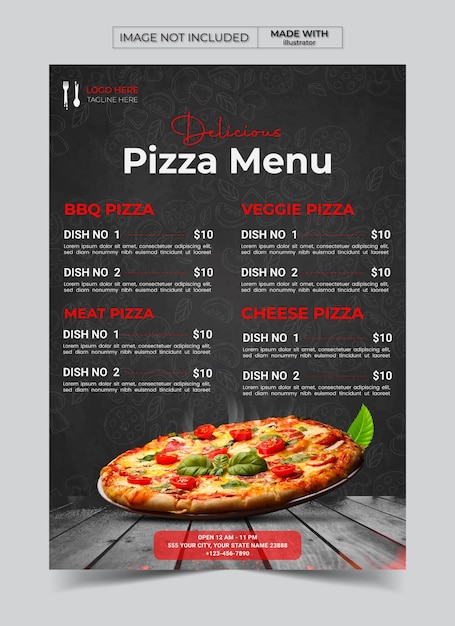 Stylowy plakat menu żywności lub wzór szablonu ulotki