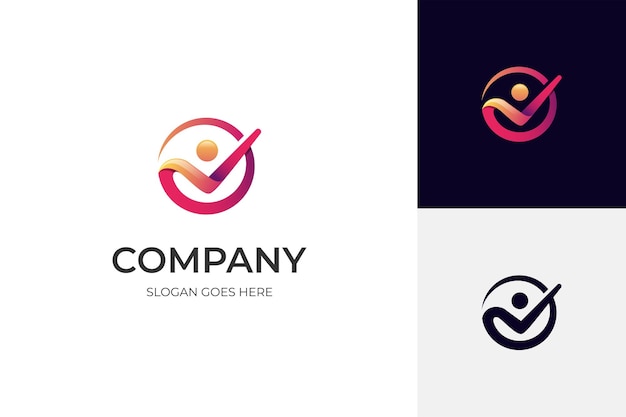 Sukces Biznesowy Ludzie Sprawdź Projektowanie Logo Dobro Człowieka Usługa Ikona Analiza Symboli Kontrola Zdrowia Element Logo Trener Logo Symbol
