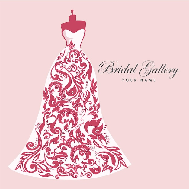 Sukienka Boutique Wedding Bridal Logo Szablon Ilustracja Wektorowa Projekt