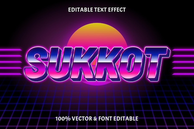 Sukkot edytowalny efekt tekstowy w stylu retro