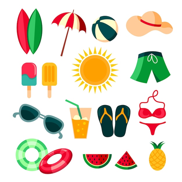Summer Beach Płaskie elementy projektu