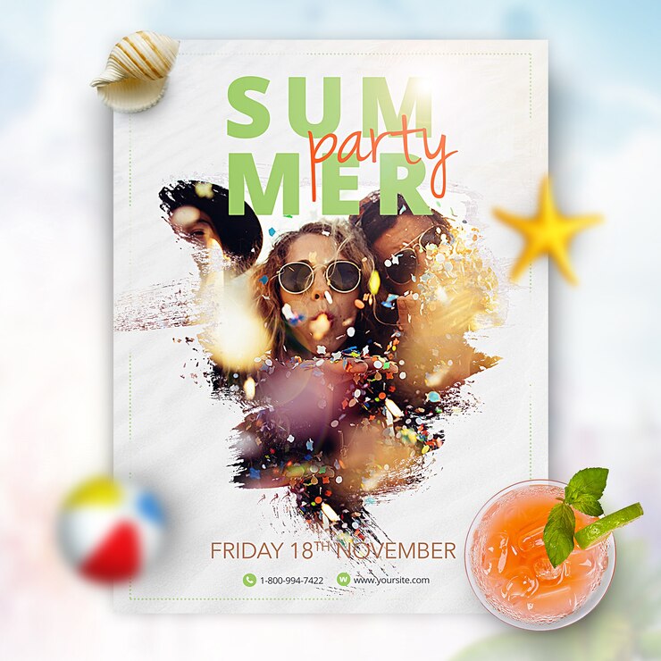 Wektor summer flayer strony