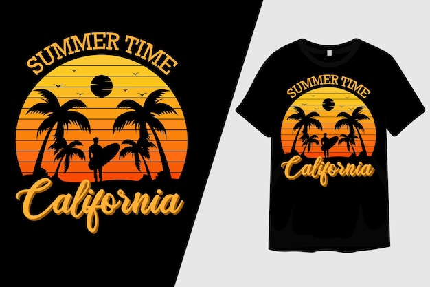 Summer Time California T Shirt Design