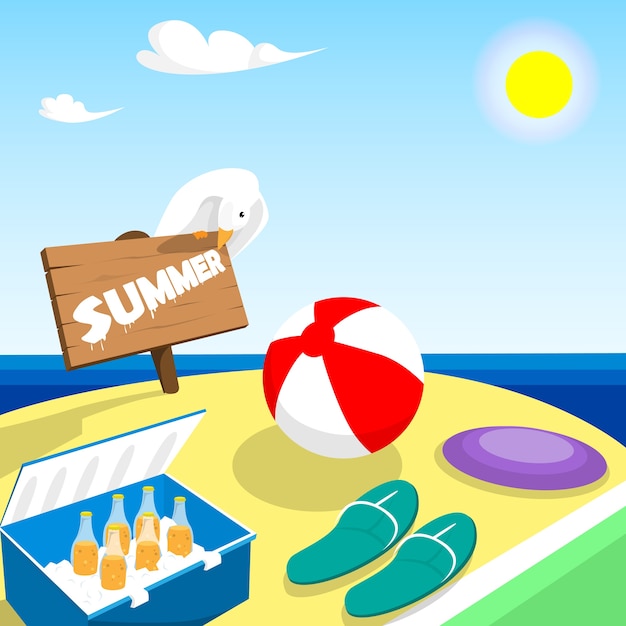 Plik wektorowy summer vacation board beach seaside holiday