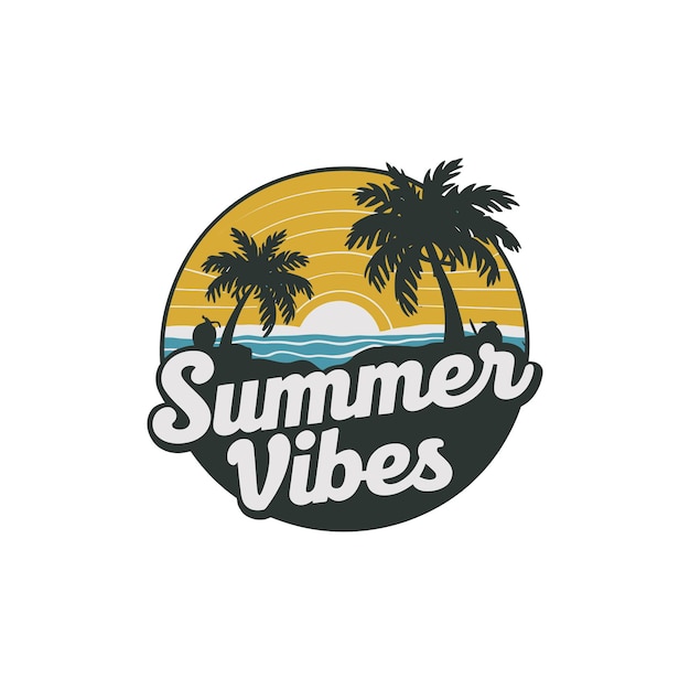 Summer Vibes Typography Design i Free Vector