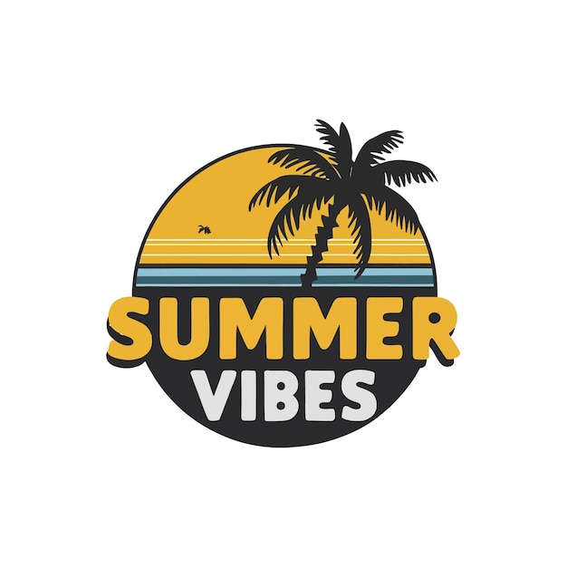 Summer Vibes Typography Design i Free Vector