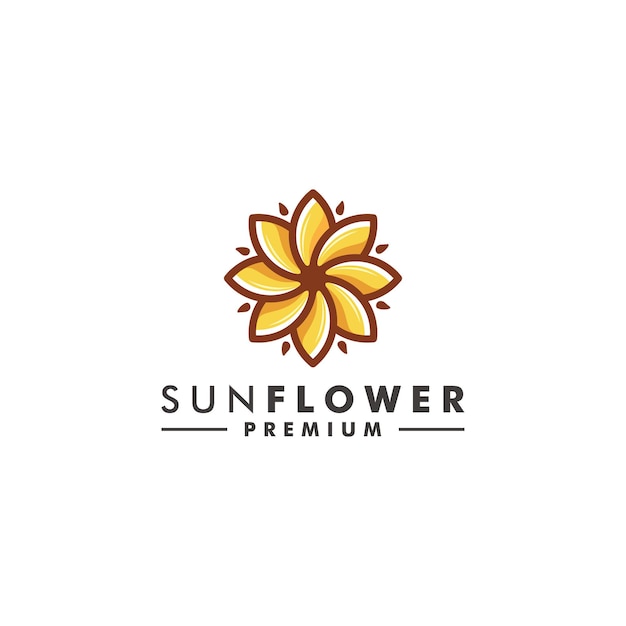 Sun Flower Logo Projekt Natura Ikona Wektor