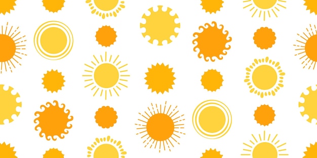 Sun Yellow Wrapper Solar Seamless Pattern Połysk Scrapbook Paper Bezgraniczna Tło Wektor
