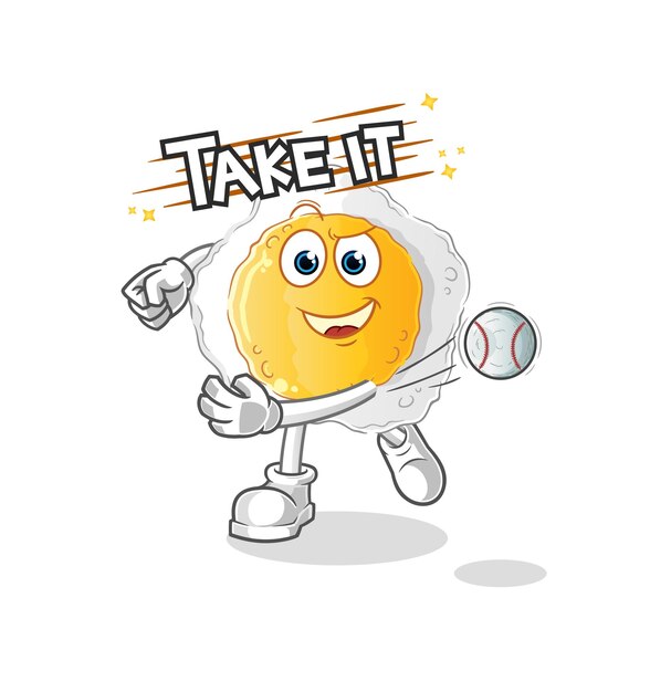 Sunny side up rzuca baseball wektor. postać z kreskówki