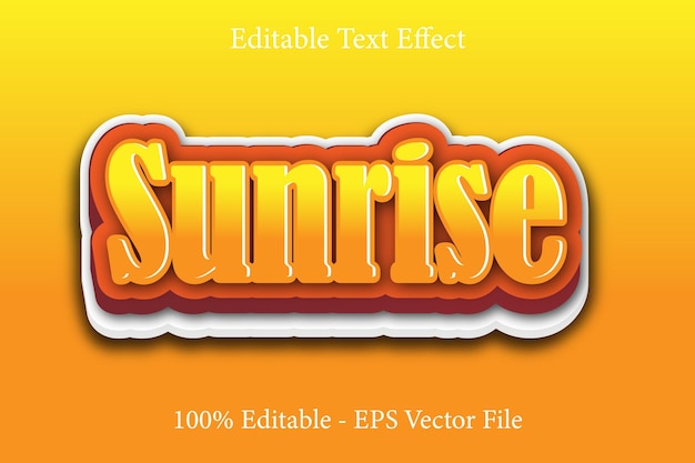 SUNRISE Edytowalny efekt tekstowy 3 D Tłoczenie w stylu gradientu