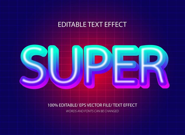 Super 3d edytowalny efekt tekstowy
