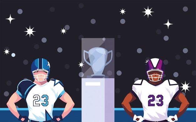 Super Bowl Graczy Z Kaskiem Przed Trybuną Ilustracji